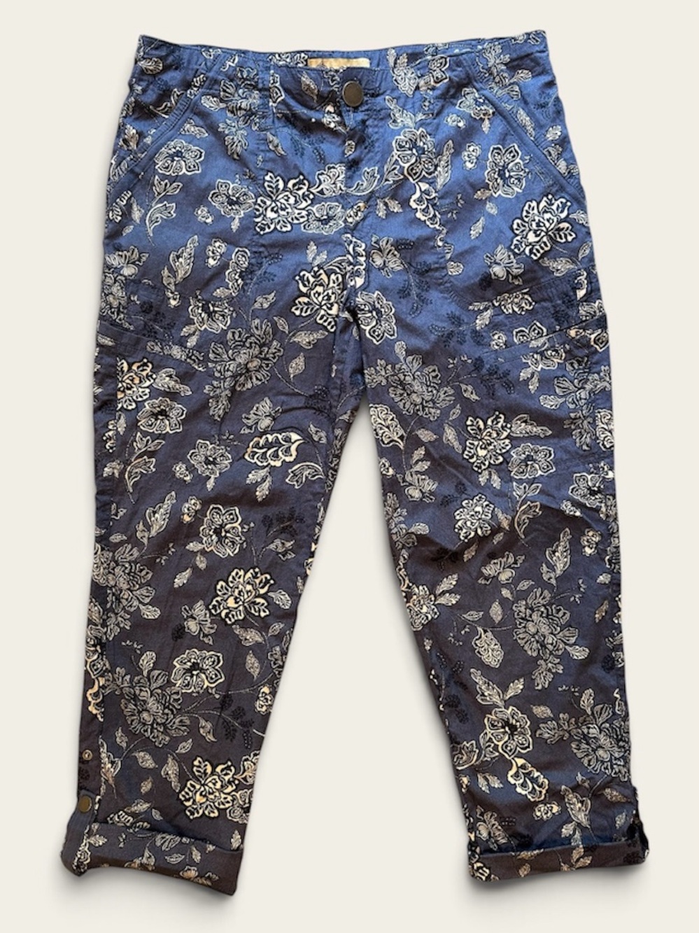 Democracy Flex Ellent Floral Utility Cargo Pants Size 10 Blue - Picture 3 of 9